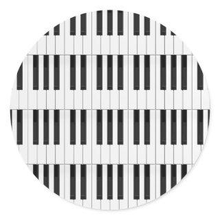 Keyboard / Piano Keys Classic Round Sticker