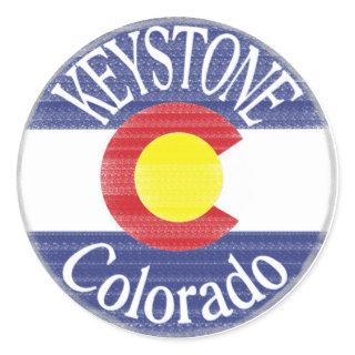 Keystone Colorado circle flag stickers