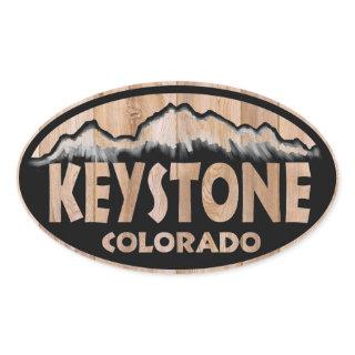 Keystone Colorado wooden oval stickers