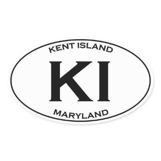 KI - Kent Island Maryland Oval Sticker