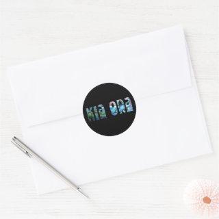 KIA ORA KIWI GREETING PAUA CLASSIC ROUND STICKER
