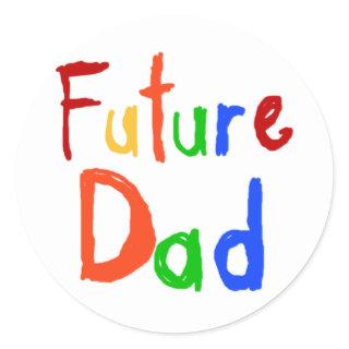Kid Text Future Dad T-shirts and Gifts Classic Round Sticker