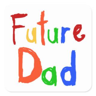 Kid Text Future Dad T-shirts and Gifts Square Sticker