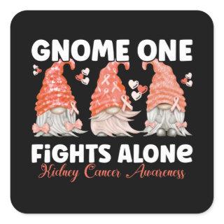 Kidney Cancer Orange Ribbon Gnome Square Sticker