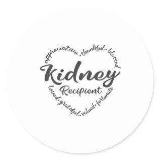 Kidney recipient, Kidney Donation awareness Classic Round Sticker