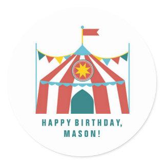 Kid's Circus Theme Birthday Party Favor Stickers