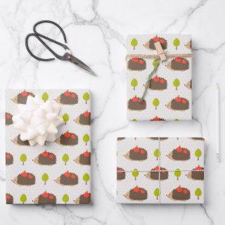 Kids Cute Hedgehog Carrying Apples Smiling  Sheets