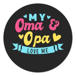 Kids My Oma And Opa Love Me Grandkids From Classic Round Sticker