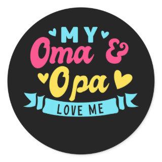 Kids My Oma And Opa Love Me Grandkids From Classic Round Sticker