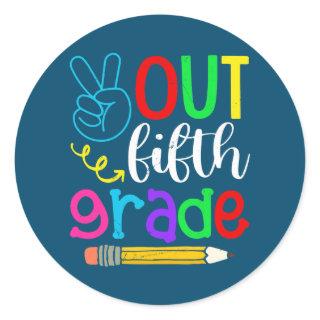 Kids Out Fifth Grade Graduation Last Day Of Classic Round Sticker