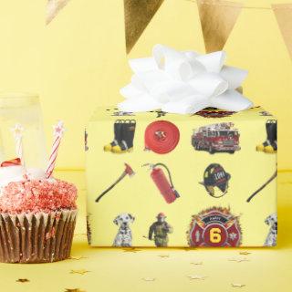Kids Personalize Age Firefighter Birthday Paper