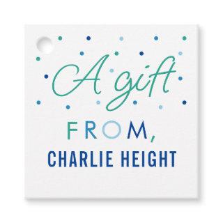 Kids Simple Blue and Green Personalized Gift Tags