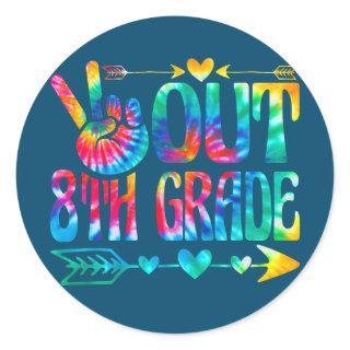 Kids Student Graduation Out 8th Grade Last Day Of Classic Round Sticker