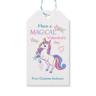 Kids Valentines Day Magical Unicorn Gift Tags