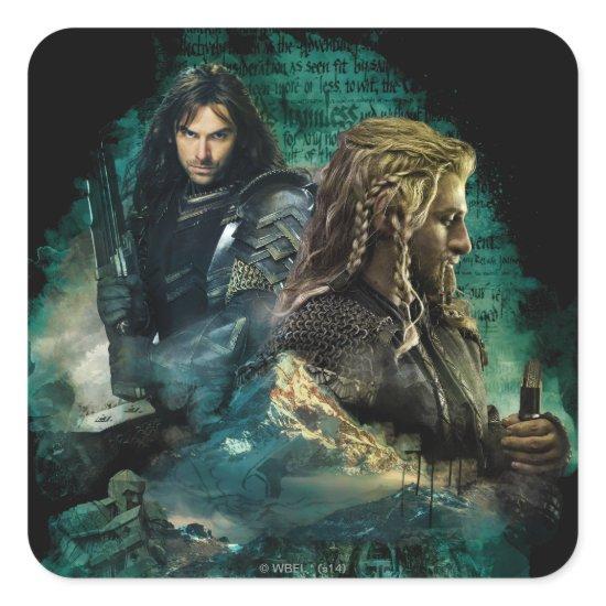 Kili & Fili Over Erebor Square Sticker