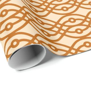 Kimono print, peach and terracotta