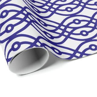 Kimono print, silver grey and navy blue