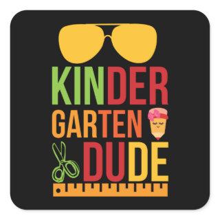 Kinder Garten Dude Square Sticker
