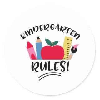 Kindergarten Rules Classic Round Sticker