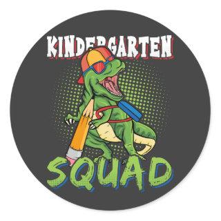 Kindergarten Squad Dinosaur Classic Round Sticker