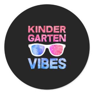 Kindergarten Vibes First Day Of School Classic Round Sticker