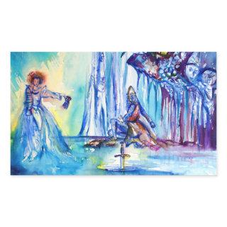 KING ARTHUR ,LADY OF THE LAKE AND EXCALIBUR RECTANGULAR STICKER