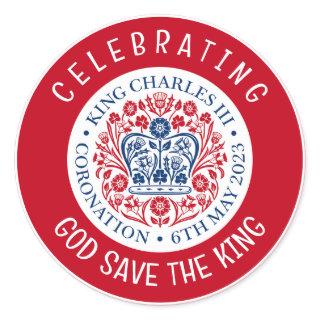 KING CHARLES III Coronation Red Classic Round Sticker