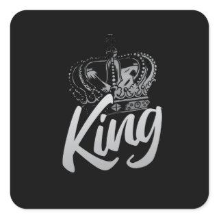 King Crown Square Sticker