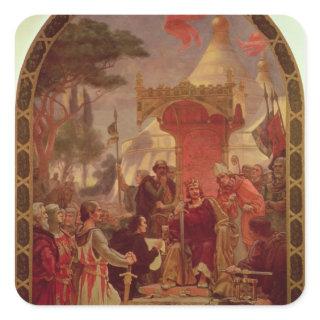 King John Granting the Magna Carta in 1215, 1900 Square Sticker