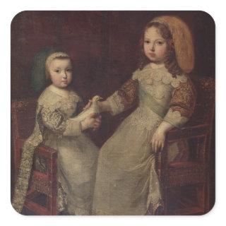 King Louis XIV (1638-1715) as a child with Philipp Square Sticker