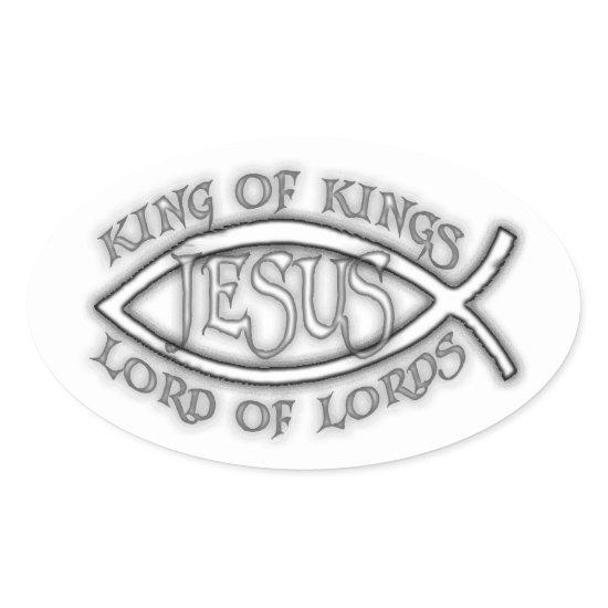 King of Kings Ichthus Euro Style Oval Sticker