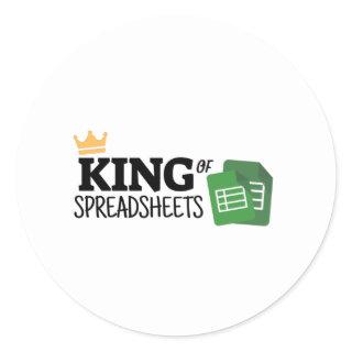 King of spreadsheets classic round sticker