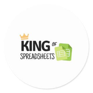 King of spreadsheets classic round sticker