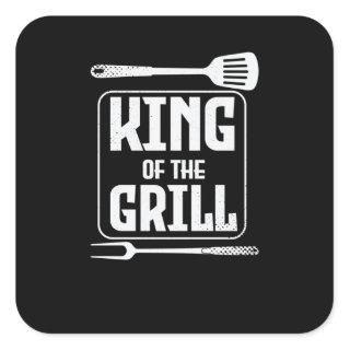 King of the GRILL Square Sticker