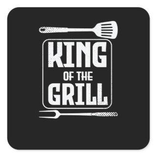 King of the GRILL Square Sticker