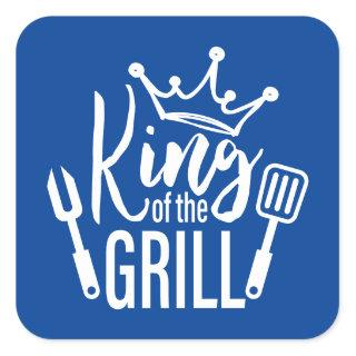 King of the Grill Typography Square Sticker