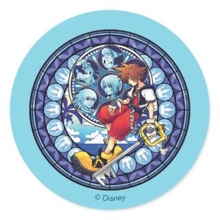 Kingdom Hearts | Blue Stained Glass Key Art Classic Round Sticker