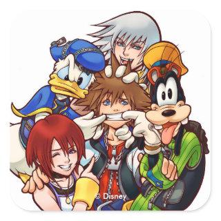 Kingdom Hearts | Main Cast Illustration Square Sticker