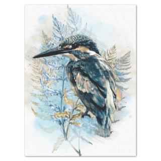 Kingfisher Bird Watercolor Art Tissue Paper