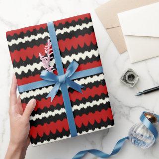Kingsnake Stripe, Red Black and White Snake Skin
