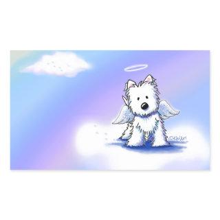 KiniArt Rainbow Bridge Westie Rectangular Sticker