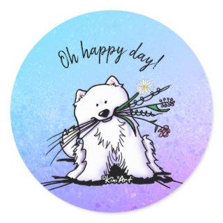 KiniArt Samoyed Classic Round Sticker