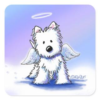 KiniArt Westie Angel Square Sticker