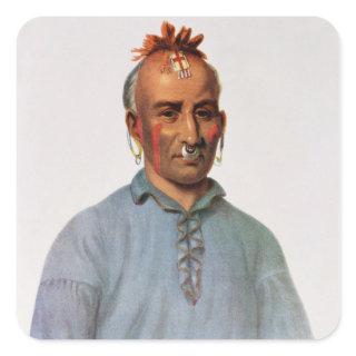 Kish-Kal-Wa, a Shawnee Chief Square Sticker