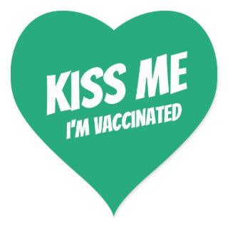 Kiss Me I'm Vaccinated Modern Cute Funny Quote Heart Sticker