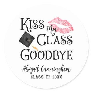 Kiss My Class Goodbye Funny Graduation Classic Round Sticker