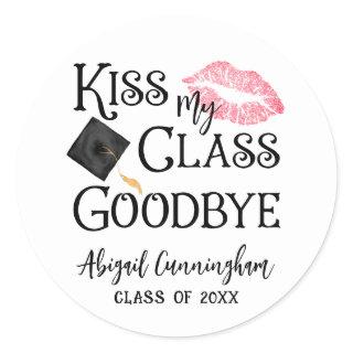 Kiss My Class Goodbye Funny Graduation Classic Round Sticker