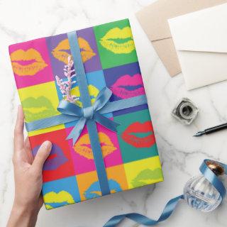 Kiss Pop-Art Style Colourful Pattern