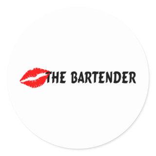 Kiss The Bartender Classic Round Sticker