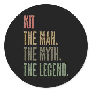 KIT the Man the Myth the LEGEND FUNNY Mens Boys Classic Round Sticker